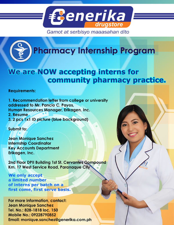 Community Pharmacy Internship Poster